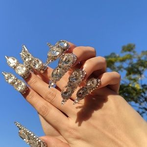 Super Luxury Full Diamond Handmade Press On Nails